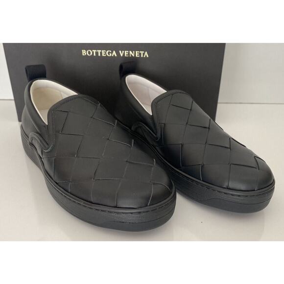 Bottega Veneta Intrecciato Calf Leather Black Shoes 7 US 578303 Italy NIB $760 main image 12